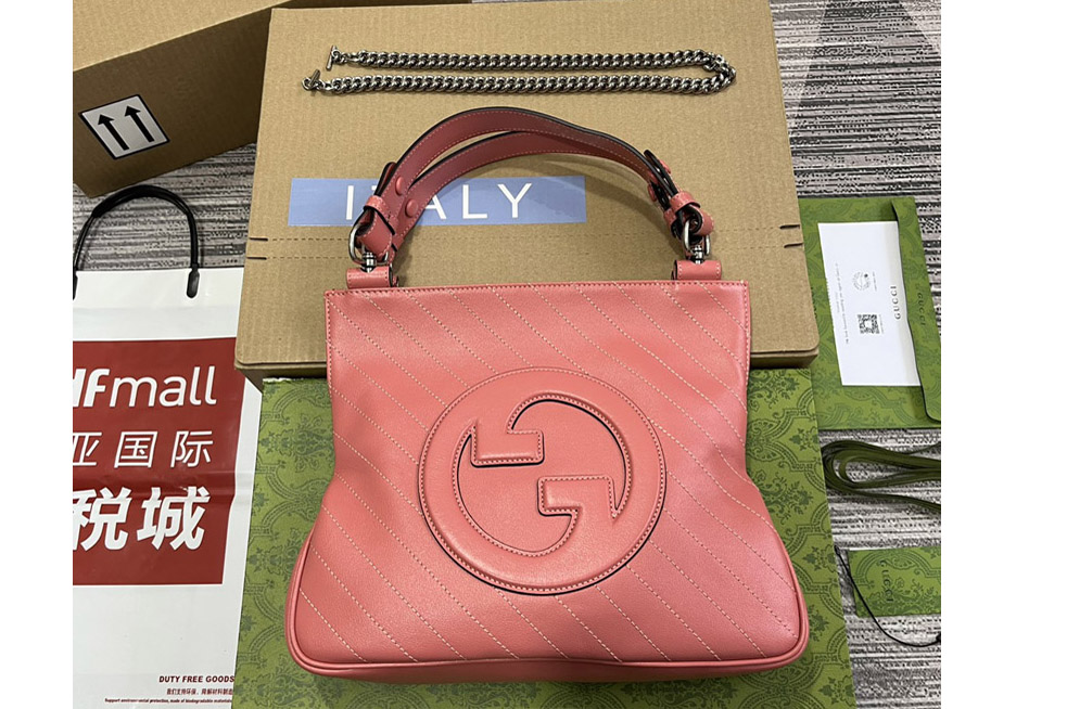 Gucci 751518 Gucci Blondie Small Tote Bag in Pink leather