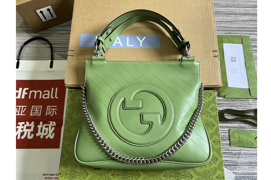 Gucci 751518 Gucci Blondie Small Tote Bag in Green leather