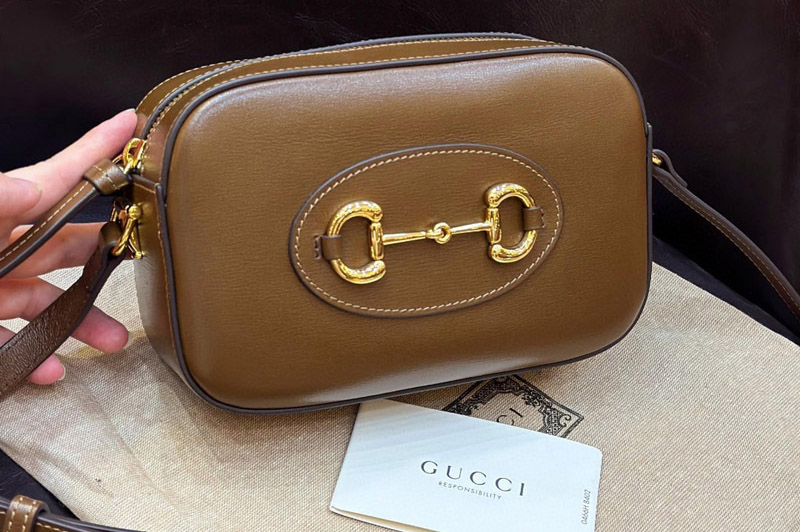 Gucci 760196 Gucci 1955 Horsebit small shoulder bag in Brown leather