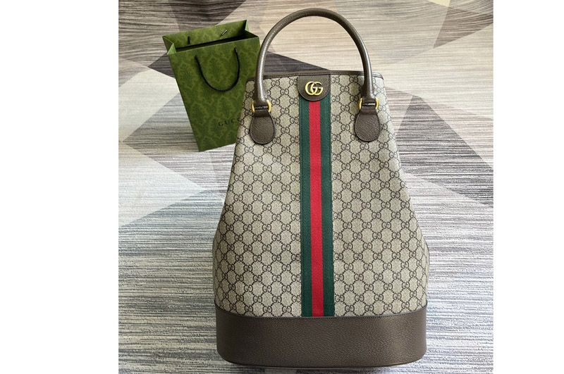 Gucci 760227 savoy duffle bag in Beige and ebony GG Supreme canvas