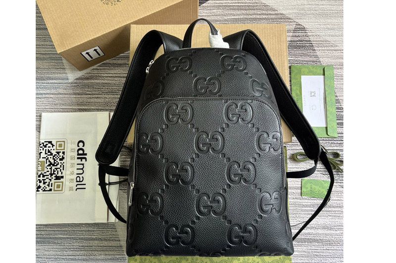 Gucci 766932 large jumbo gg backpack in Black jumbo GG leather