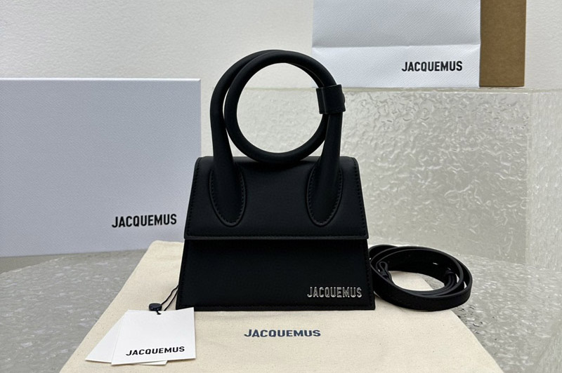 Jacquemus Coiled leather handbag in Black Leather