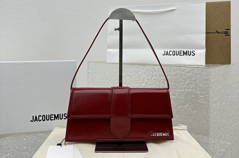 Jacquemus Long flap bag in Wine Leather
