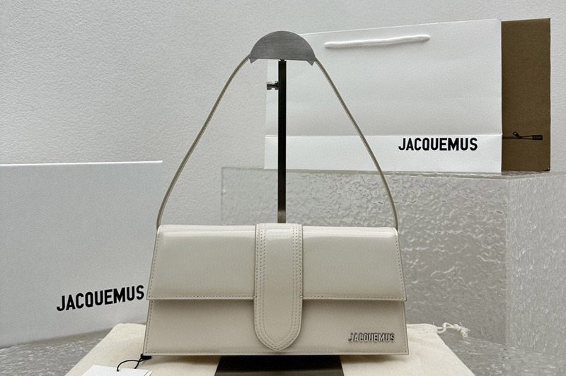 Jacquemus Long flap bag in White Leather
