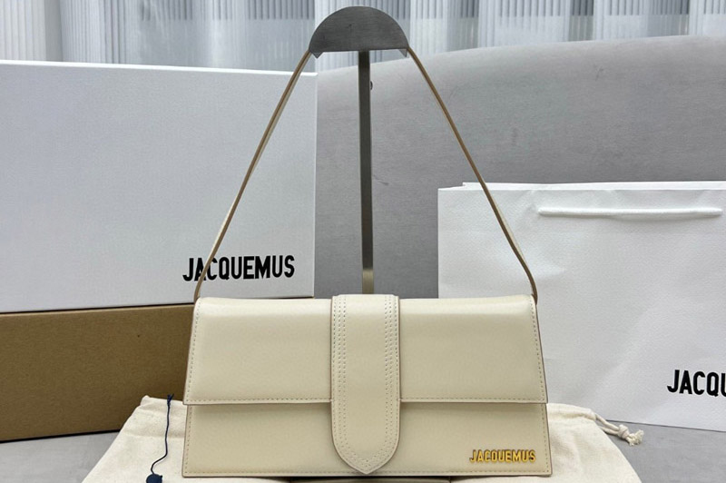 Jacquemus Long flap bag in Cream Leather