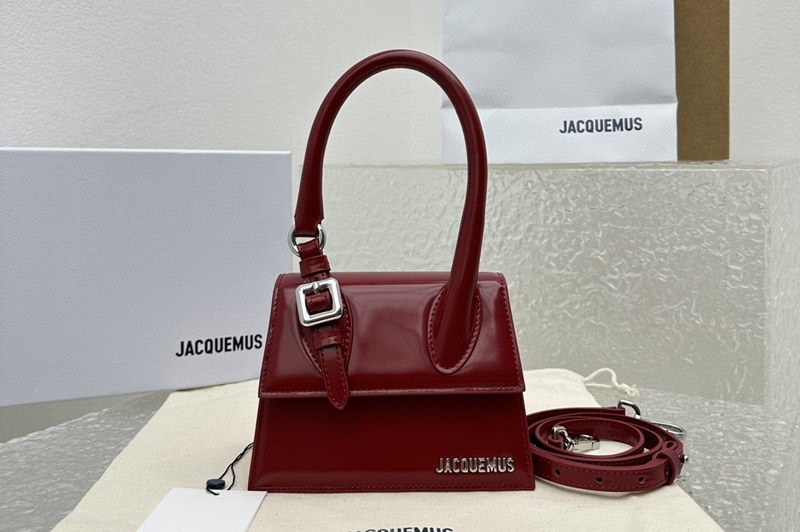 Jacquemus Signature buckled handbag in Wine Leather
