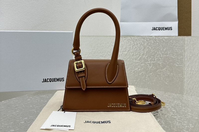Jacquemus Signature buckled handbag in Brown Leather