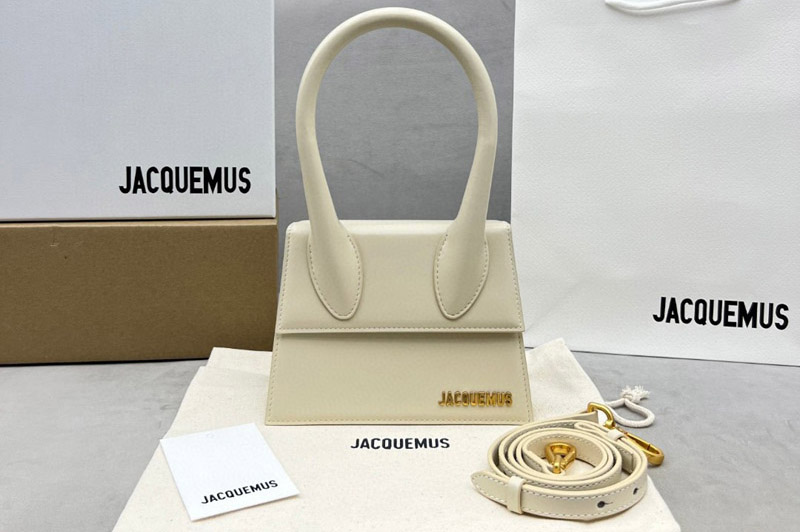 Jacquemus Medium leather handbag in Cream Leather
