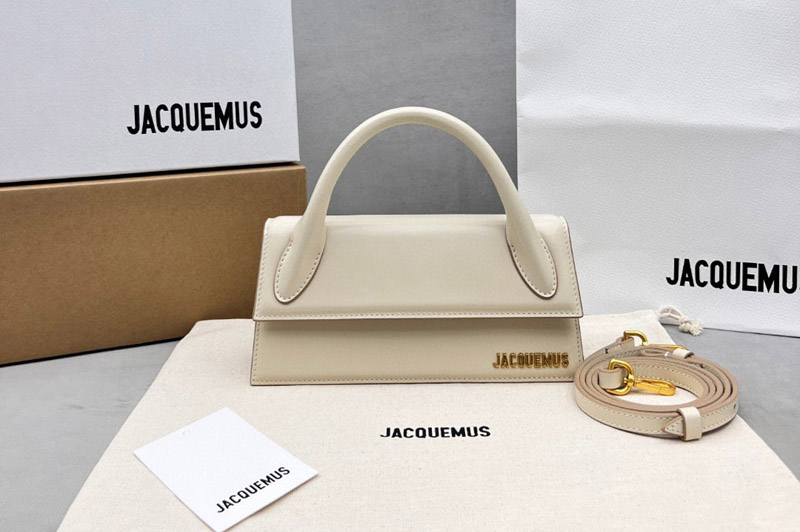 Jacquemus Long signature handbag in Cream Leather