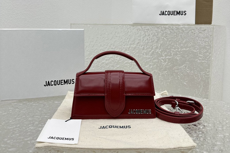 Jacquemus Small handbag with adjustable crossbody strap in Wine Leather