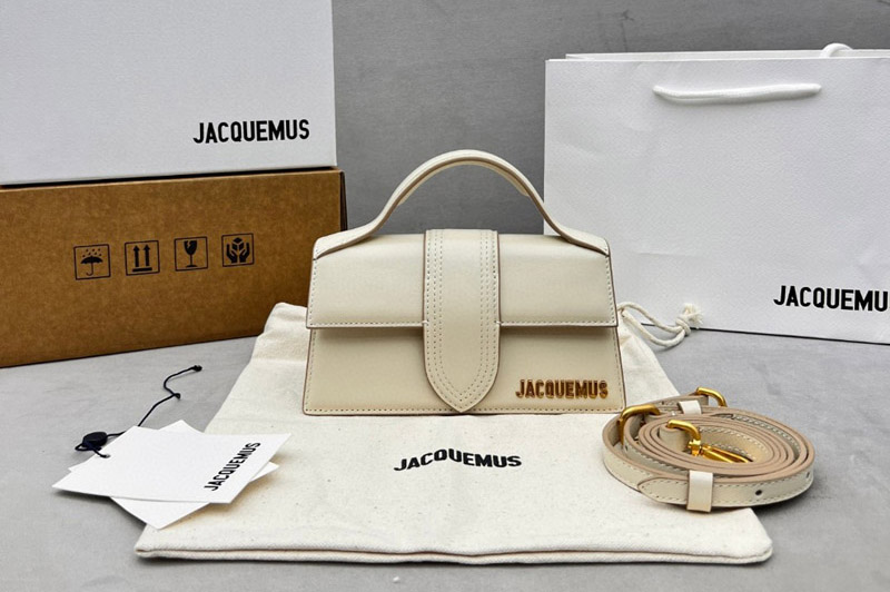 Jacquemus Small handbag with adjustable crossbody strap in Cream Leather