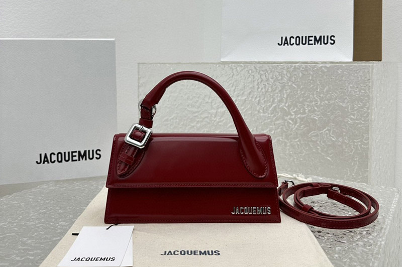 Jacquemus Long Leather handbag in Wine Leather