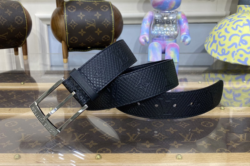Louis Vuitton M0615Q LV Speaker 40MM Belt in Black calf leather Silver Buckle