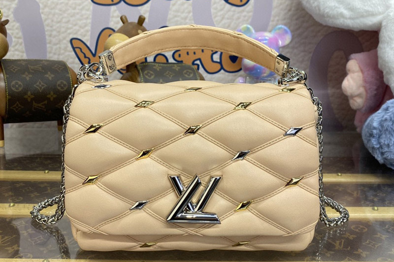 Louis Vuitton M24151 LV GO-14 MM handbag in Beige Lambskin Leather