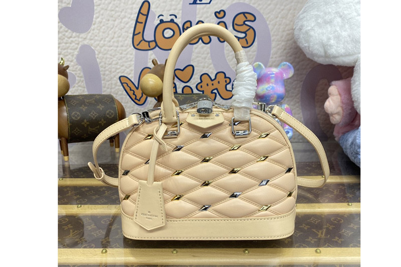 Louis Vuitton M24153 LV Alma BB handbag in Beige Lambskin Leather