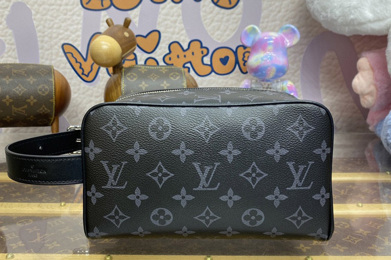 Louis Vuitton M83113 LV Locker Dopp Kit Bag in Monogram Eclipse coated canvas