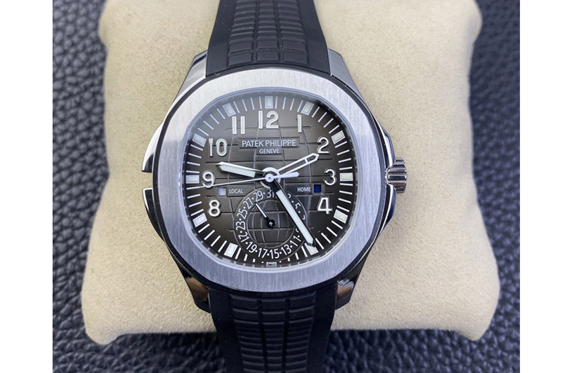 Patek Philippe Aquanaut 5164A SS ZF 1:1 Best Edition Black Dial on Black Rubber Strap A324