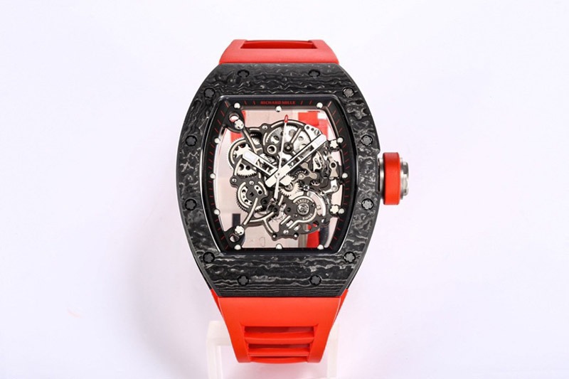 Richard Mille RM055 NTPT BBR Best Edition Skeleton Dial on Red Rubber Strap Clone RMUL2