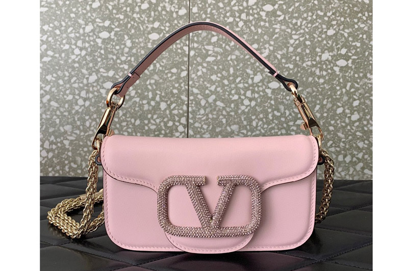 Valentino Garavani Mini Loco shoulder bag in Pink Leather