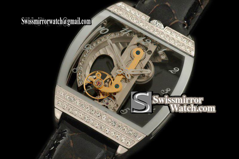Corum Golden Bridge SS Diamond Leather Asian Automatic 2813 Skel