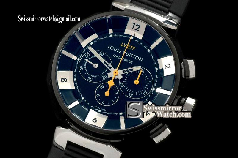 Louis Vuitton Tambour 227 Chrono PVD/RU Blk A-7750 Mod Replica Watches