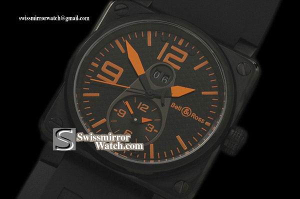 Bell&Ross GMT PVD CF Black/Orange Asian 21J Auto Watch