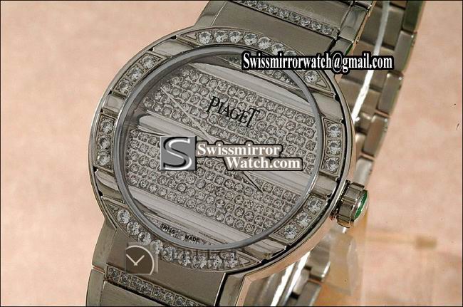 Piaget Polo Mens WG /Diamonds, Swiss Quartz Replica Watches