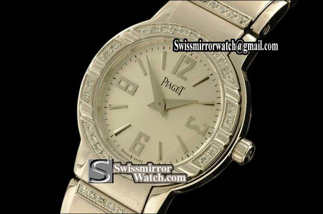 Piaget Polo Ladies SS/Diamonds Grey Swiss Eta Quartz Replica Watches