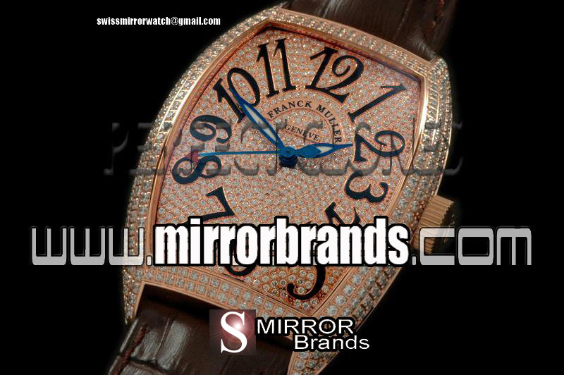 Luxury Franck Muller Curvex Colour Dreams RG/Diam/LE Diam RG Asia 2836