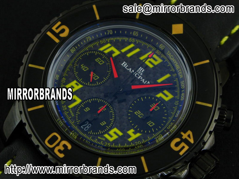 Luxury Blancpain 50 Fathoms Chronograph Limited Edition PVD Black Green Dial