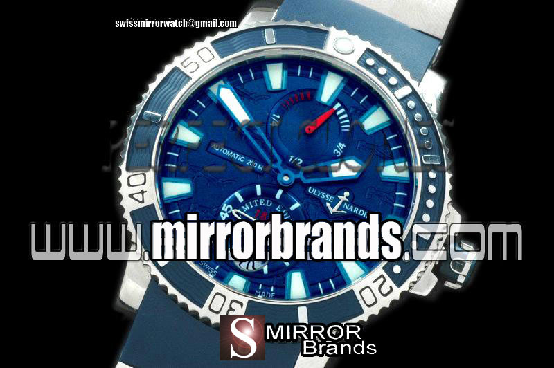 Luxury Ulysse Nardin Maxi Marine Diver H-Head Ed SS/RU Blue A-2
