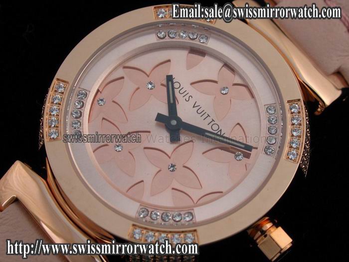 Louis Vuitton Tambour Forever Rose Gold RG Dial Replica Watches