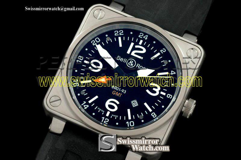 Bell&Ross BR01-93 GMT SS/RU Black Asian 2813 21J 46mm Watches