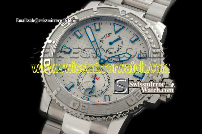 Ulysse Nardin Maxi Marine Diver SS/SS White Dimple Asia 23J Replica Watches