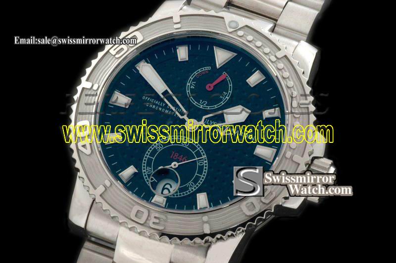 Ulysse Nardin Maxi Marine Diver SS/SS Black Dimple Asia 23J Replica Watches