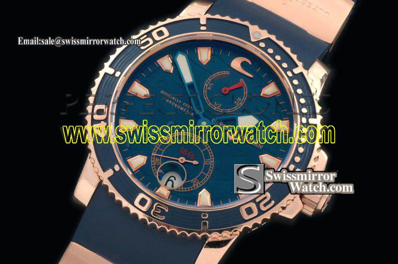 Ulysse Nardin Maxi Marine Diver RG/RU Blue Surf Asia 23J Replica Watches