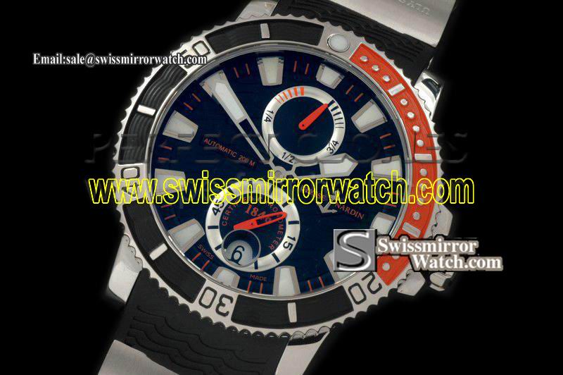 Ulysse Nardin Maxi Marine Diver SS/RU Black Surf A-23J Replica Watches