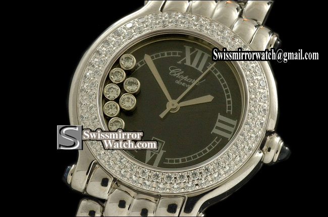 Chopard Happy Sport Diamonds Ladies SS Black Swiss Quartz