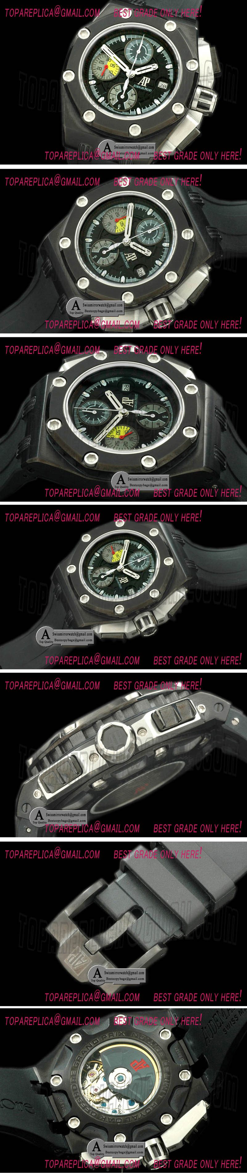 Audemars Piguet Grand Prix Limited Edition PVD/Rubber Black A-7750 Replica Watches