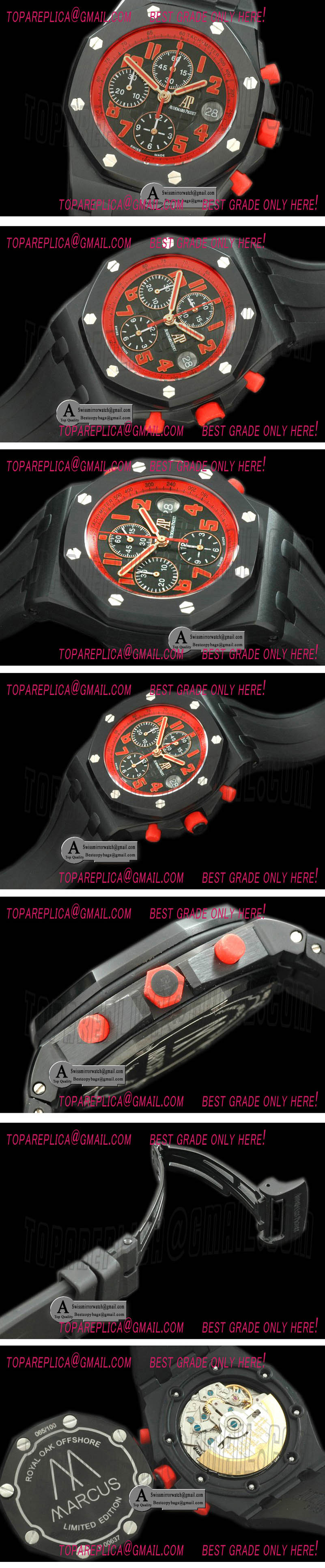 Audemars Piguet Royal Oak Chronograph DLC/Rubber Black A-7750 Replica Watches