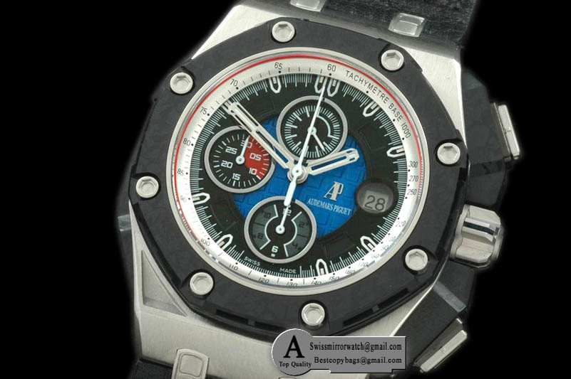 Audemars Piguet 26290PO.OO.A001VE.01 Grand Prix SS/Carbon/Leather Blue A-7750 Replica Watches