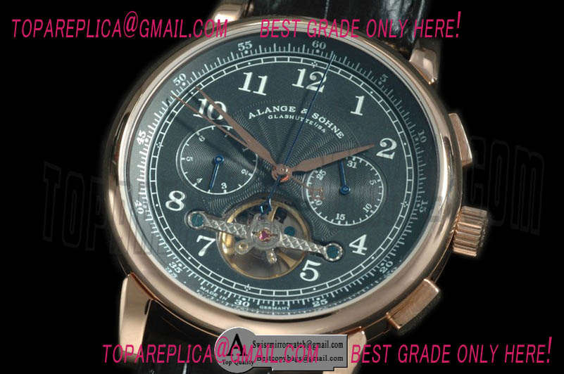A.Lange & Sohne Datograph Perpetual Calendar Tourbillon SS/Leather Grey Asia Replica Watches