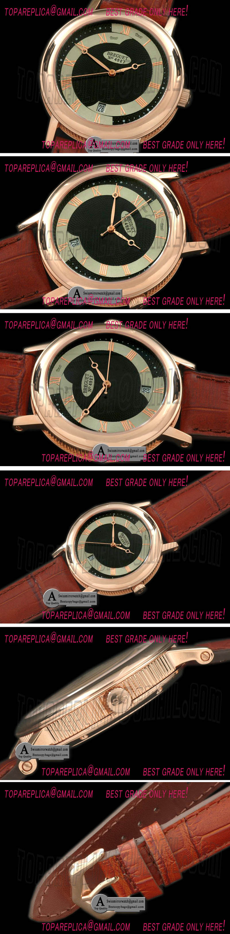 Breguet Classique Automatic 4927 Rose Gold/Leather Black Asian Eta Replica Watches