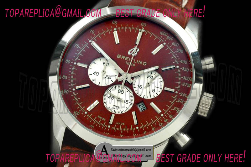 Breitling AB015112 TransOcean Chrono SS/Leather Brown Jap OS20 Qtz