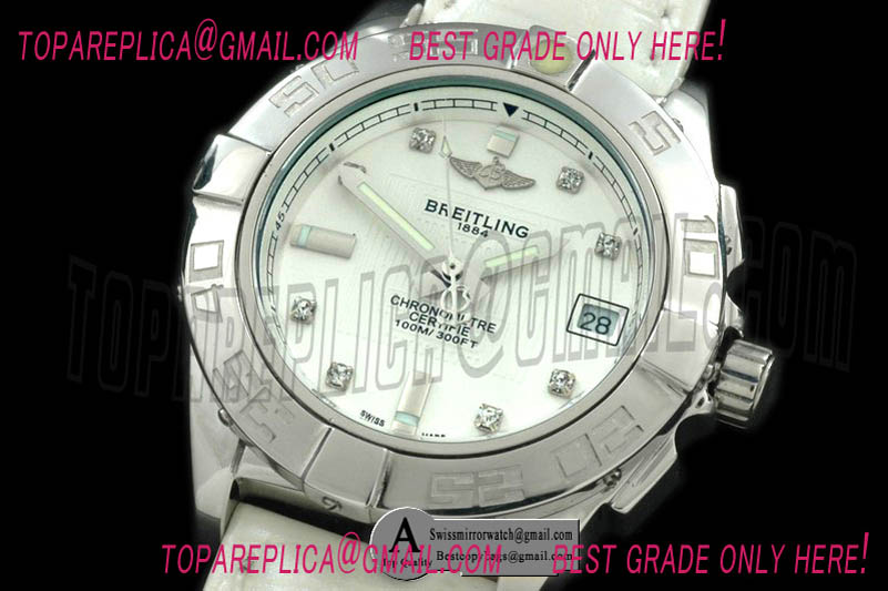 Breitling A71356L2 Galactic 36 Ladies SS/Leather White Japan Quartz