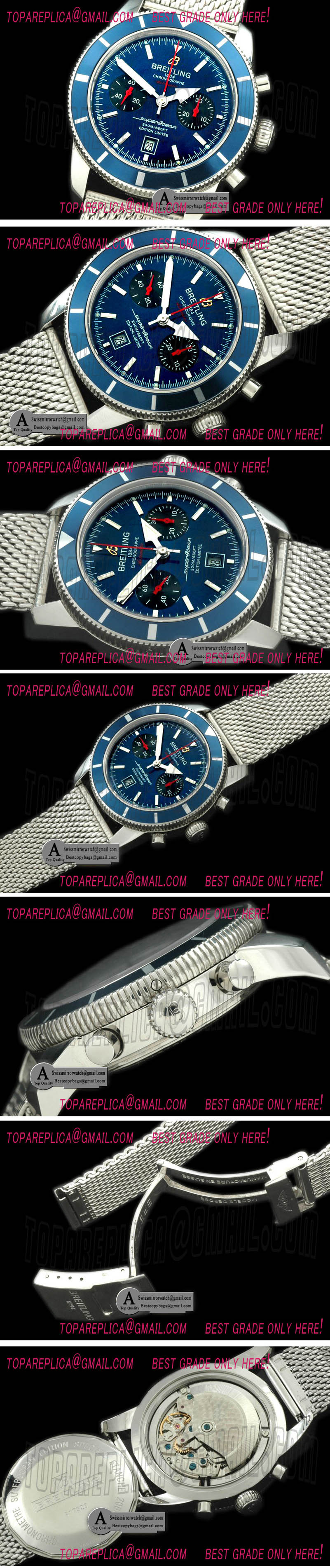 Breitling A2332024.C803.144A Superocean 2010 Heritage Chrono SS/ME Blue A-7750 Replica Watches