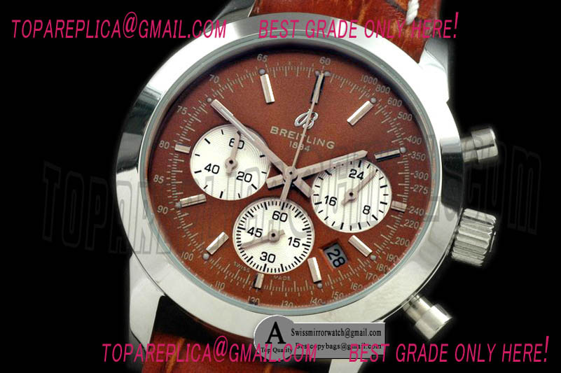 Breitling Ladies TransOcean Chrono SS/Leather Brown Jap OS20 Quartz Replica Watches