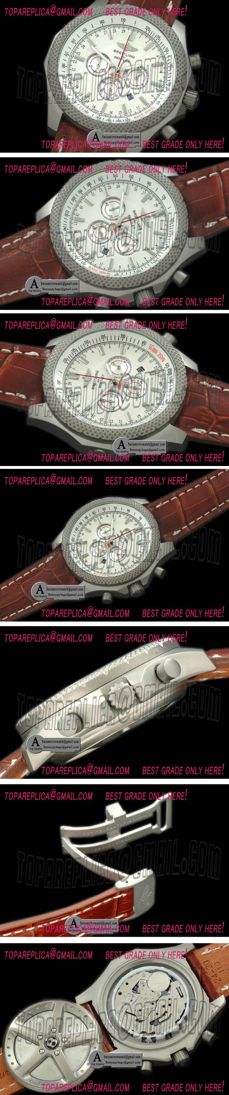 Breitling A2536821/G734/995A Bentley Barnato Chrono SS/Leather White Jap OS20 Qtz Replica Watches