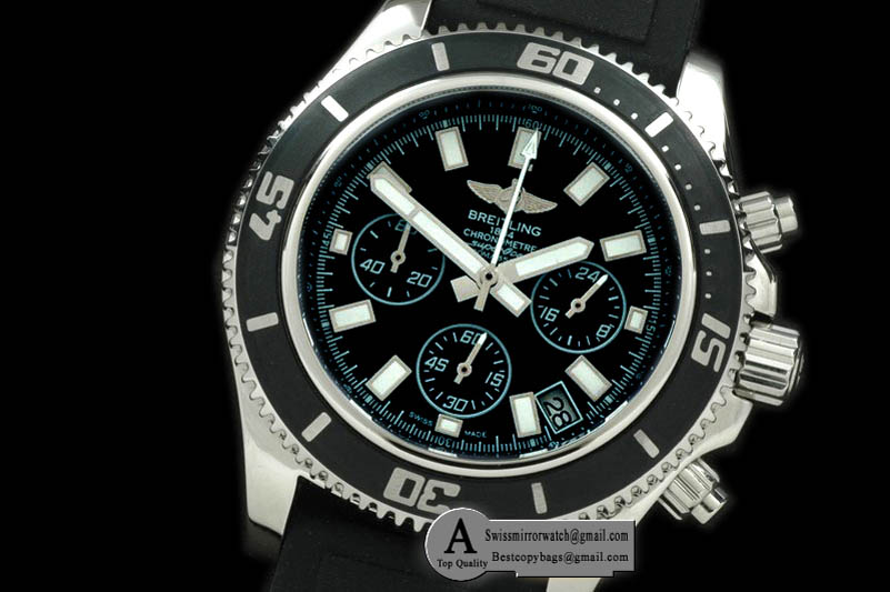 Breitling Superocean Abyss SS/Rubber Black/White Jap OS20 Replica Watches