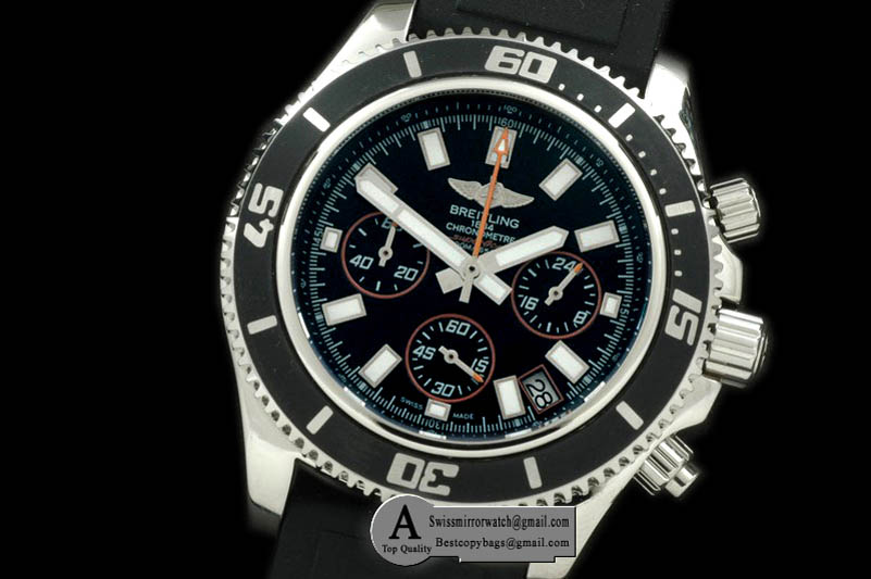 Breitling Superocean Abyss SS/Rubber Black/Orange Jap OS20 Replica Watches